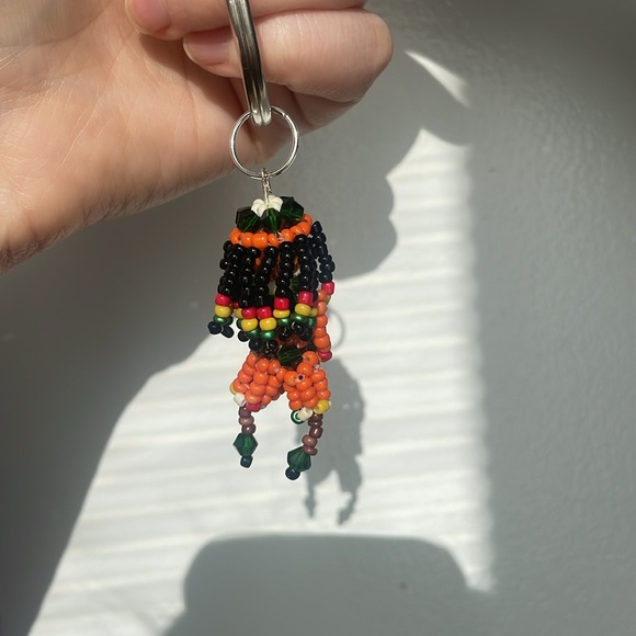 Keychain. Beaded doll. Rasta man. Bob Marley NWOT - Picture 3 of 3